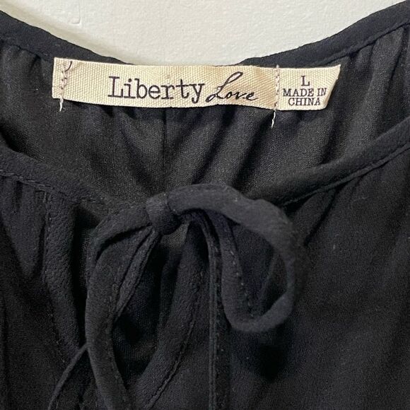 Liberty Love Dress Lace Eylelet Black Size Large - Picture 5 of 5